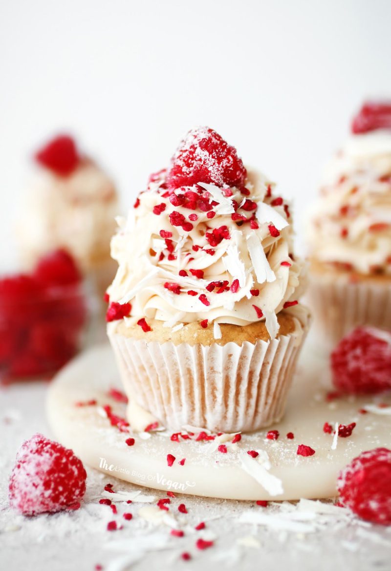Vegan Raspberry and White Chocolate Cupcakes recipe