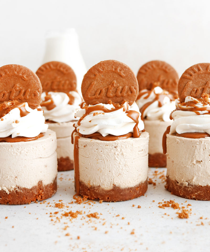 Mini No-Bake Biscoff Cheesecakes