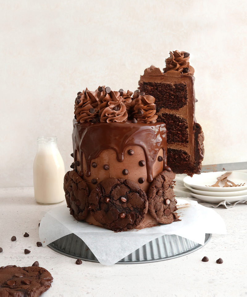 Triple Chocolate Chip Cookie Cake