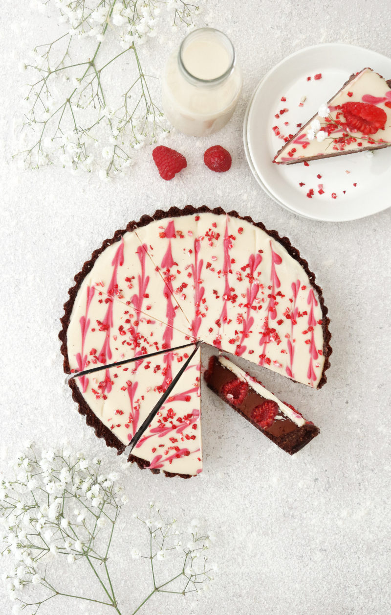 Vegan Raspberry Chocolate Tart