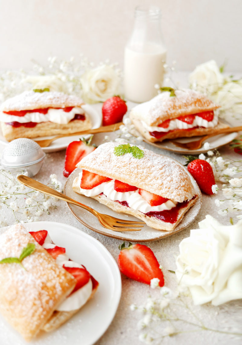 Vegan Strawberries and Cream Puffs