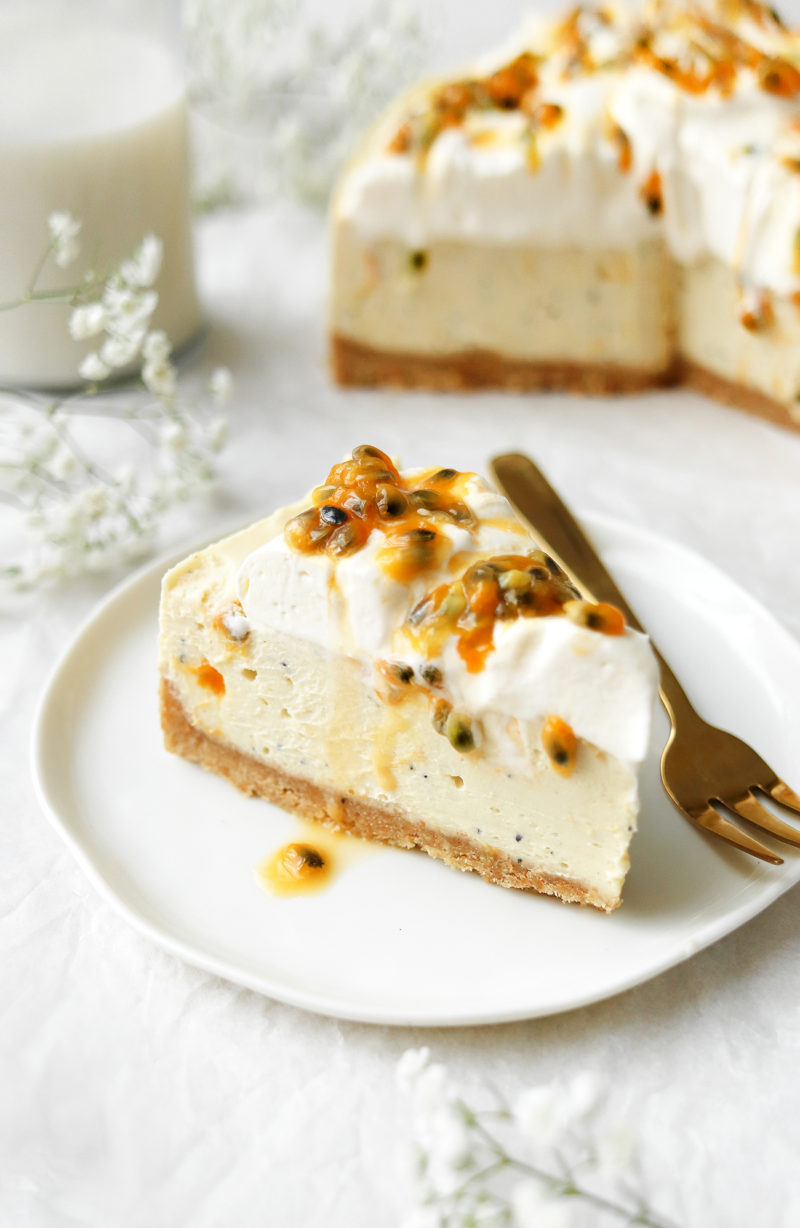 No-Bake Vegan Passionfruit Cheesecake