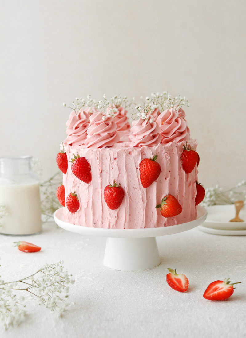 Vegan Chocolate Strawberry Cake