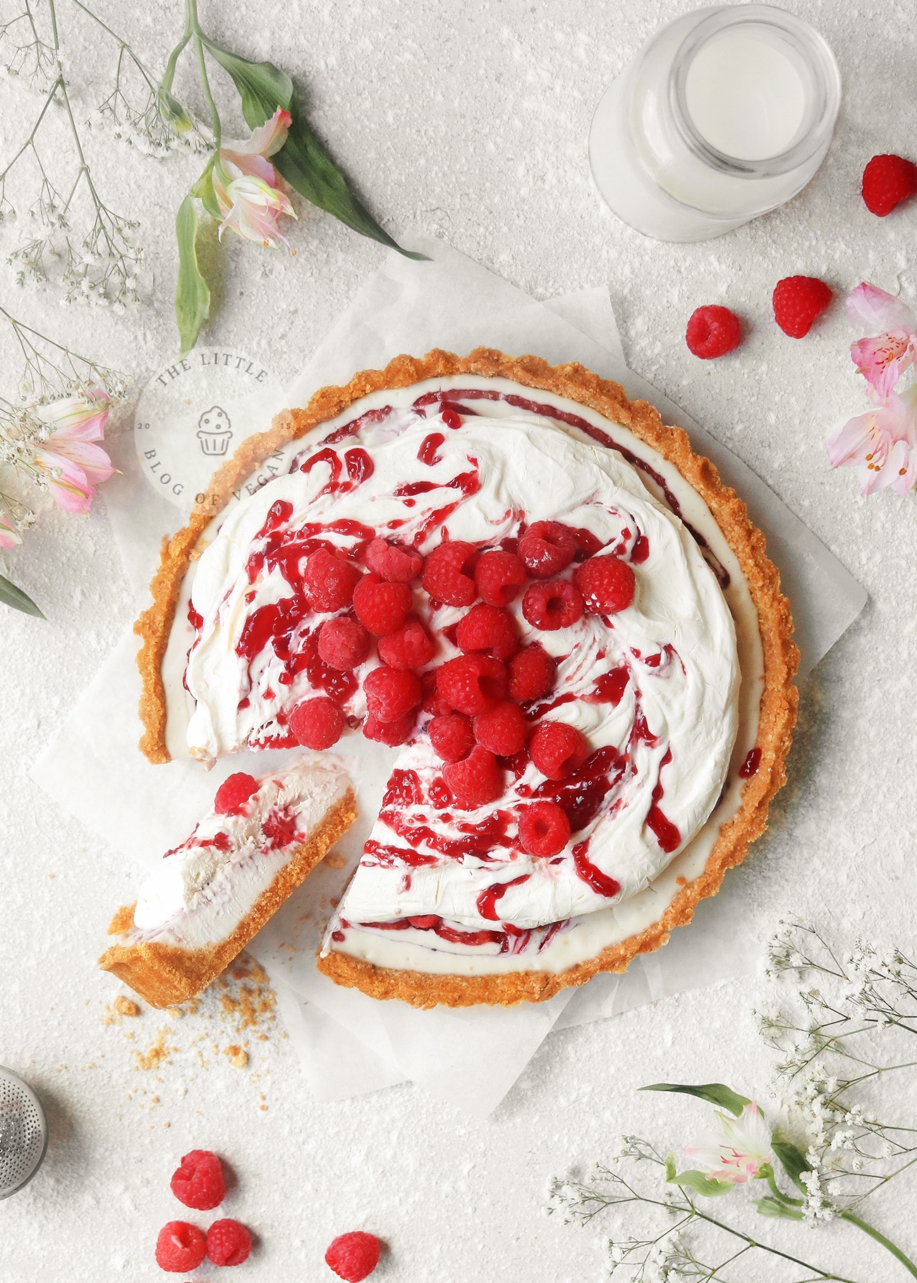Seedless Raspberry Tart Vegan Raspberry Ripple Tart - The Little Blog Of Vegan