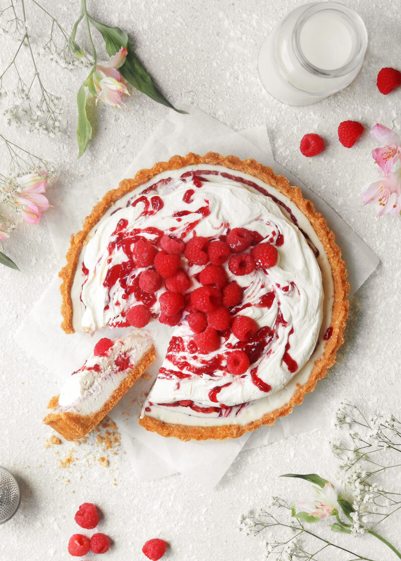 Vegan Raspberry Ripple Tart