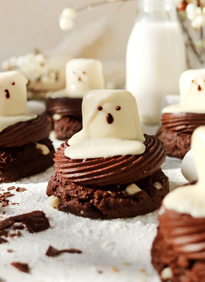 Vegan Marshmallow Ghost Cookies