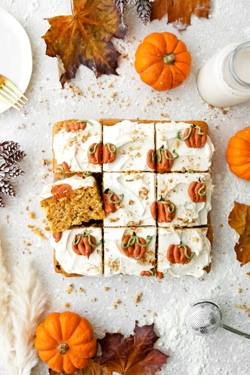 Vegan Pumpkin Spice Sheet Cake