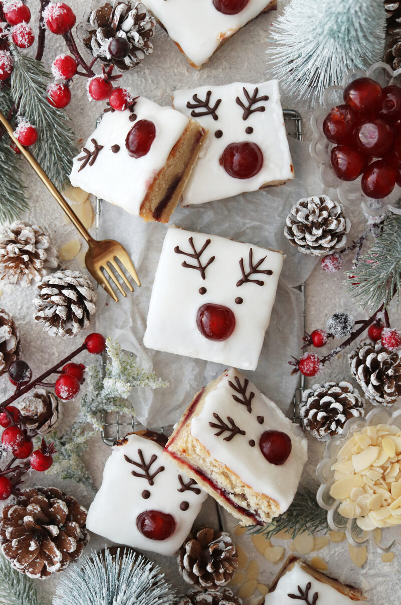 Vegan Cherry Bakewell Bars