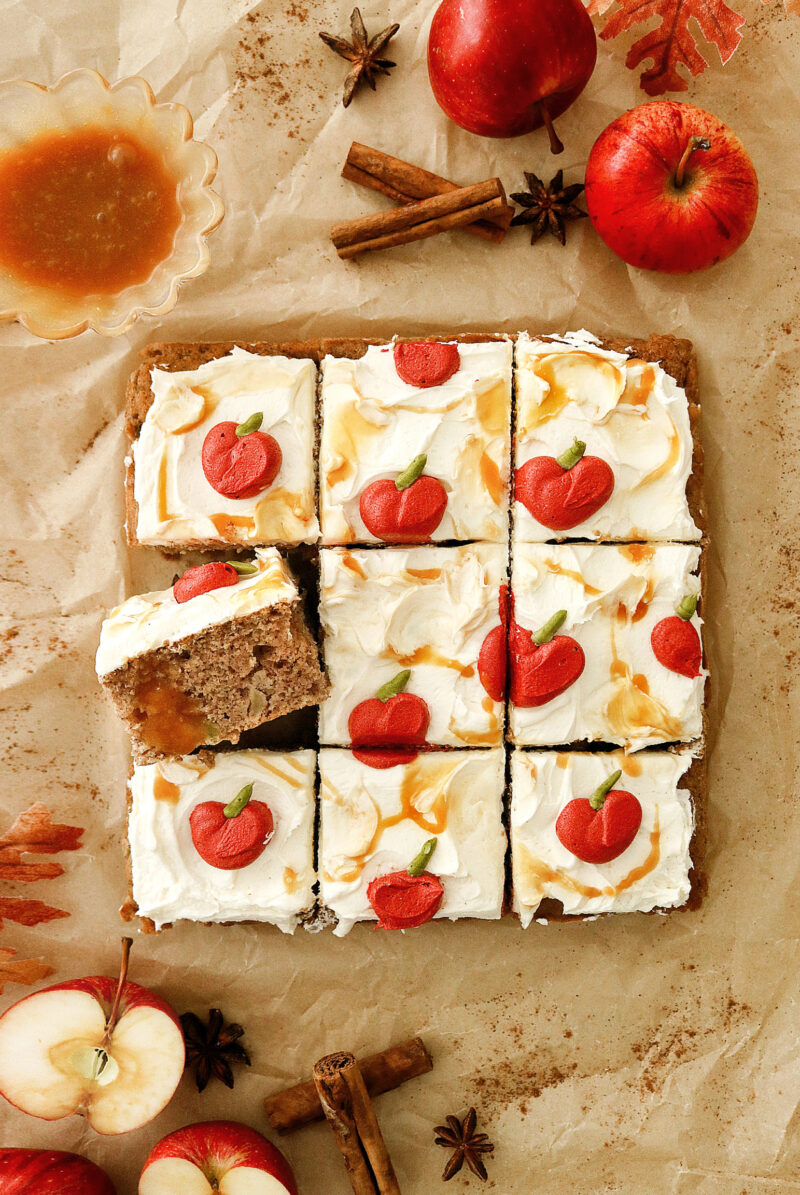 Vegan Caramel Apple Sheet Cake