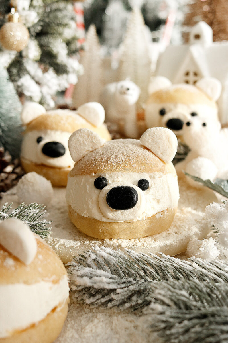 Vegan Polar Bear Cream Buns