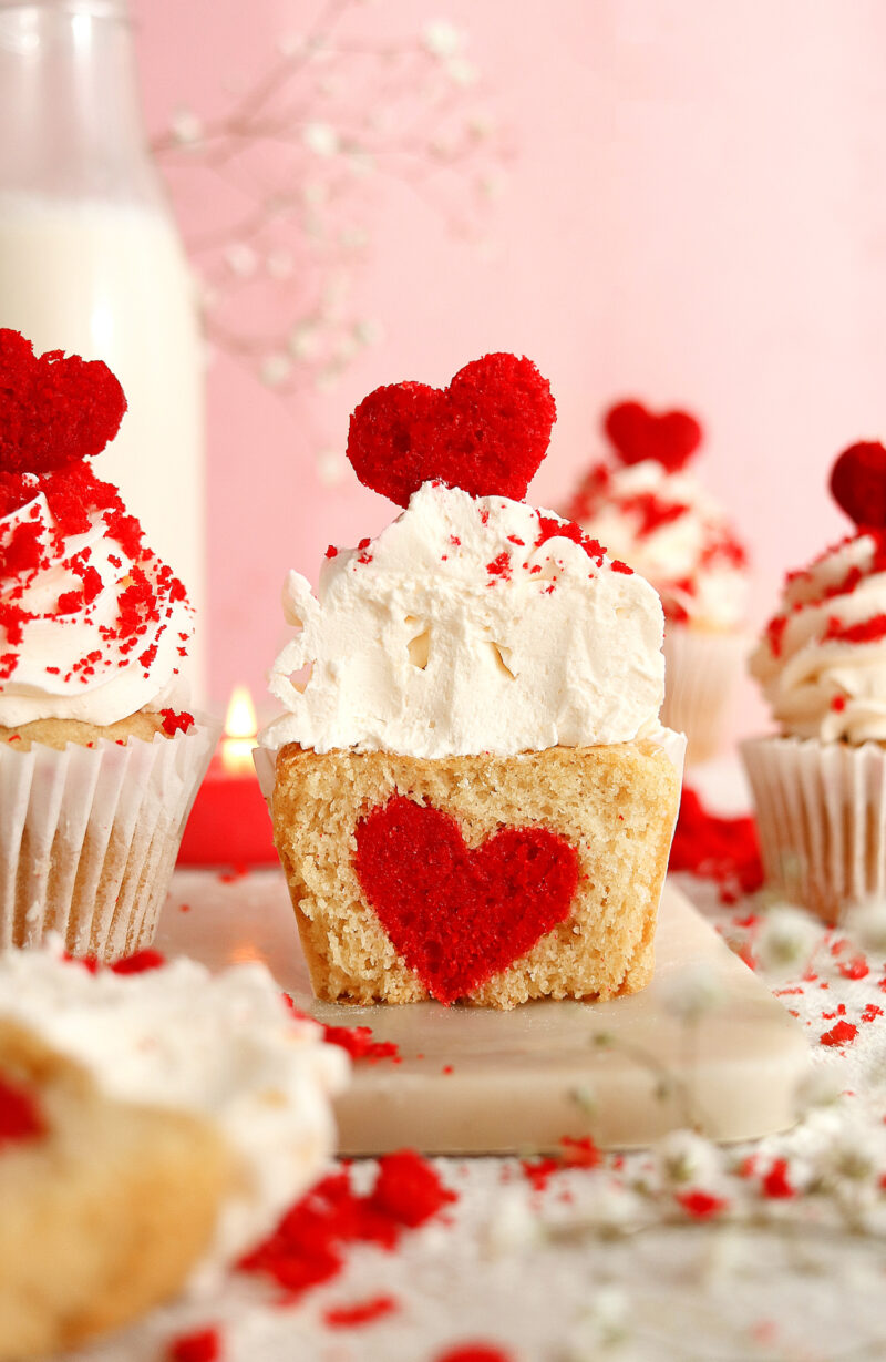 Vegan Hidden Heart Cupcakes