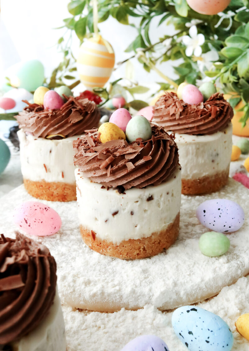 No-Bake Mini Egg Cheesecakes