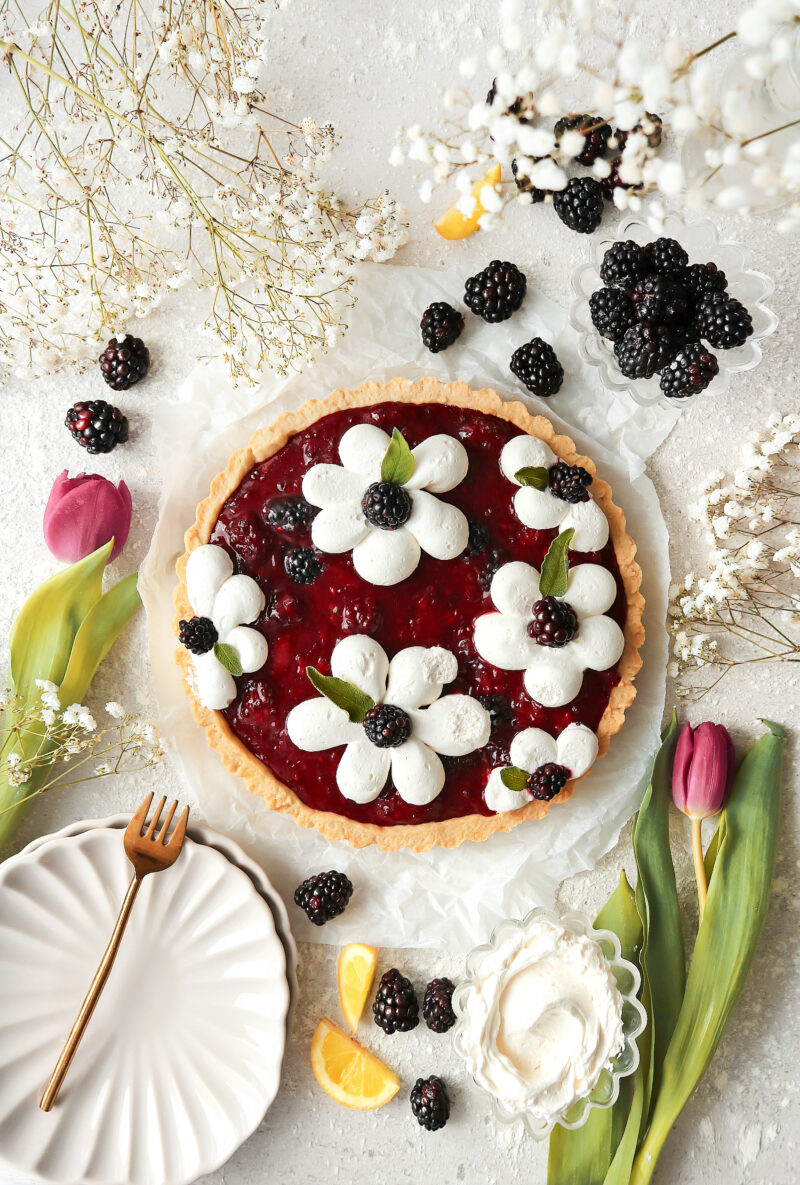 Vegan Lemon Blackberry Tart