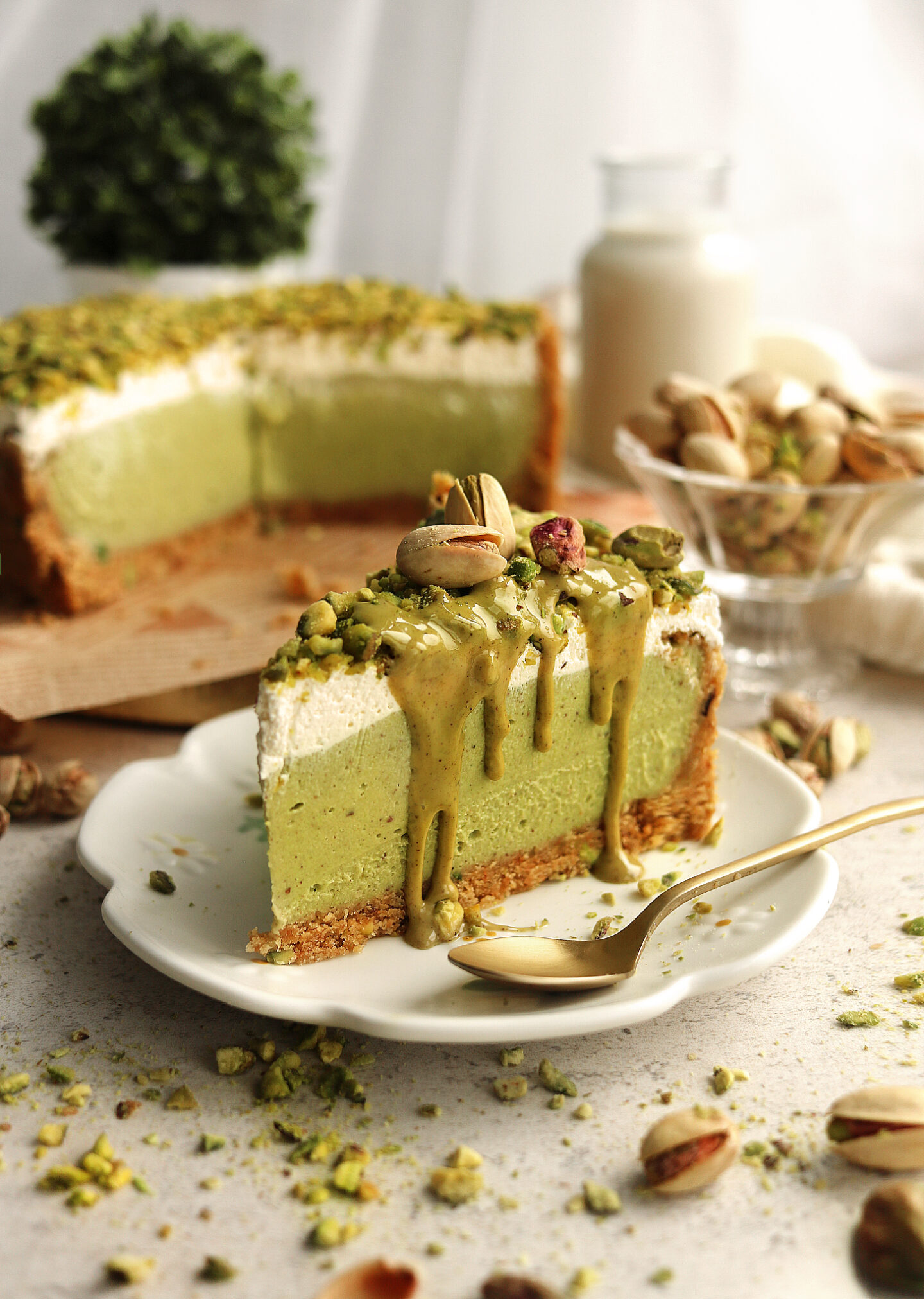 No Bake Vegan Pistachio Cheesecake The Little Blog Of Vegan