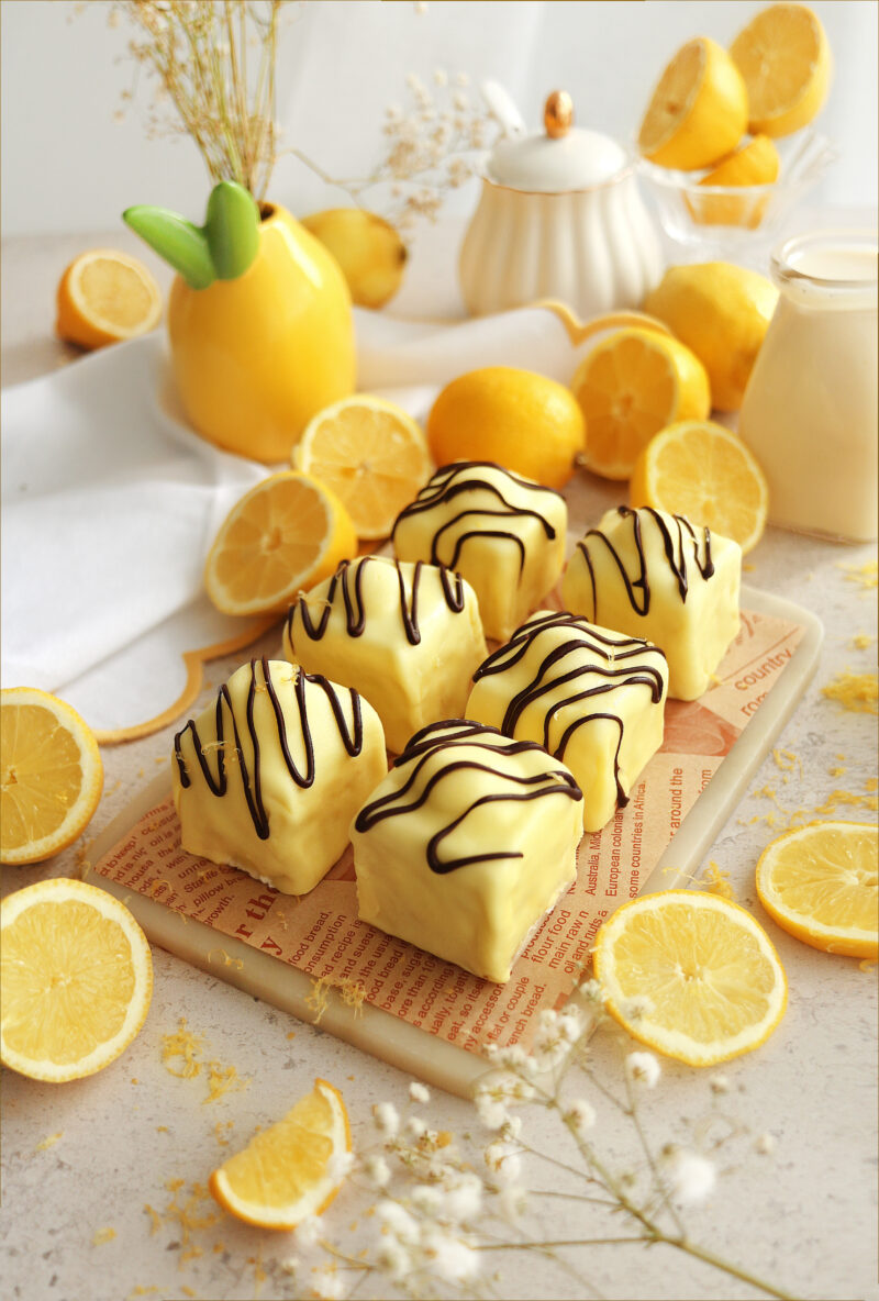 Vegan Lemon Fondant Fancies