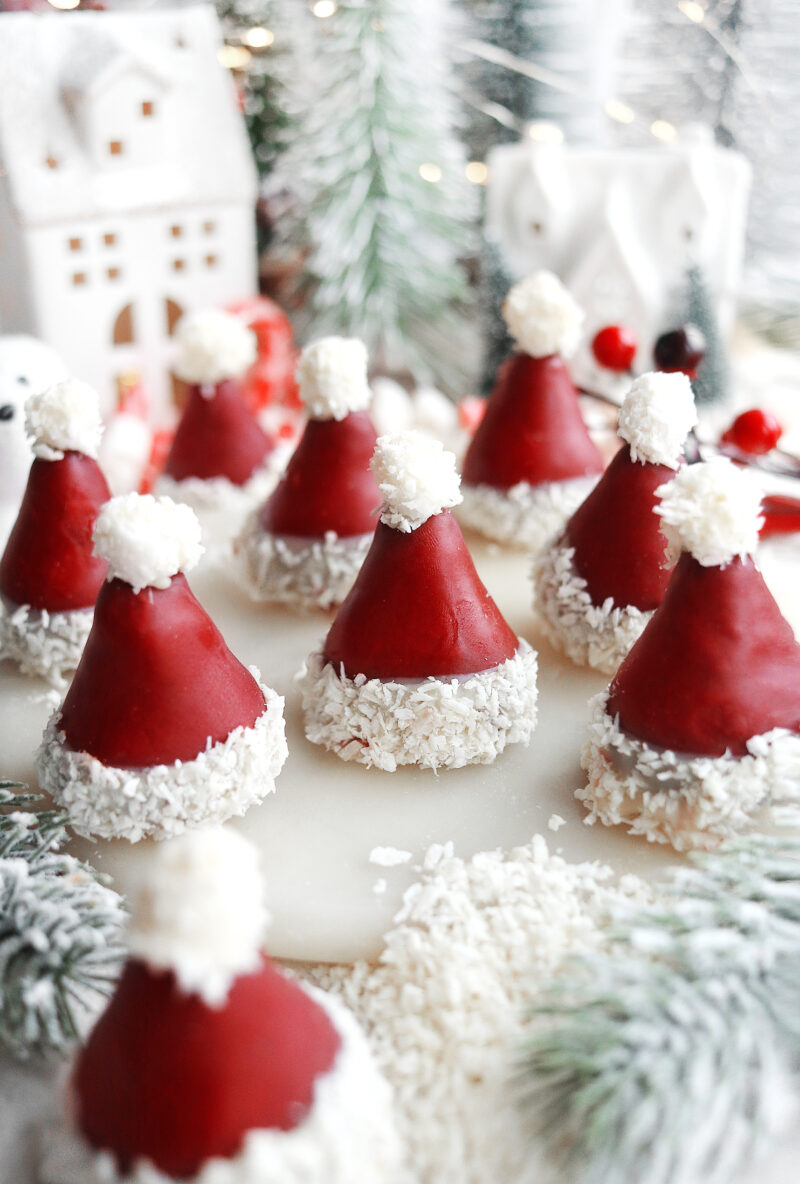No-Bake Santa Hat Truffles