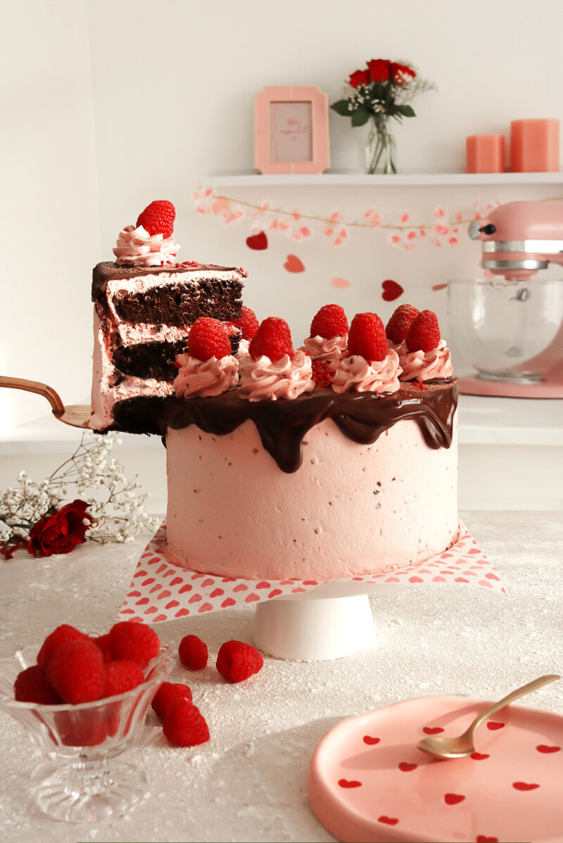 Vegan Chocolate Raspberry Cake