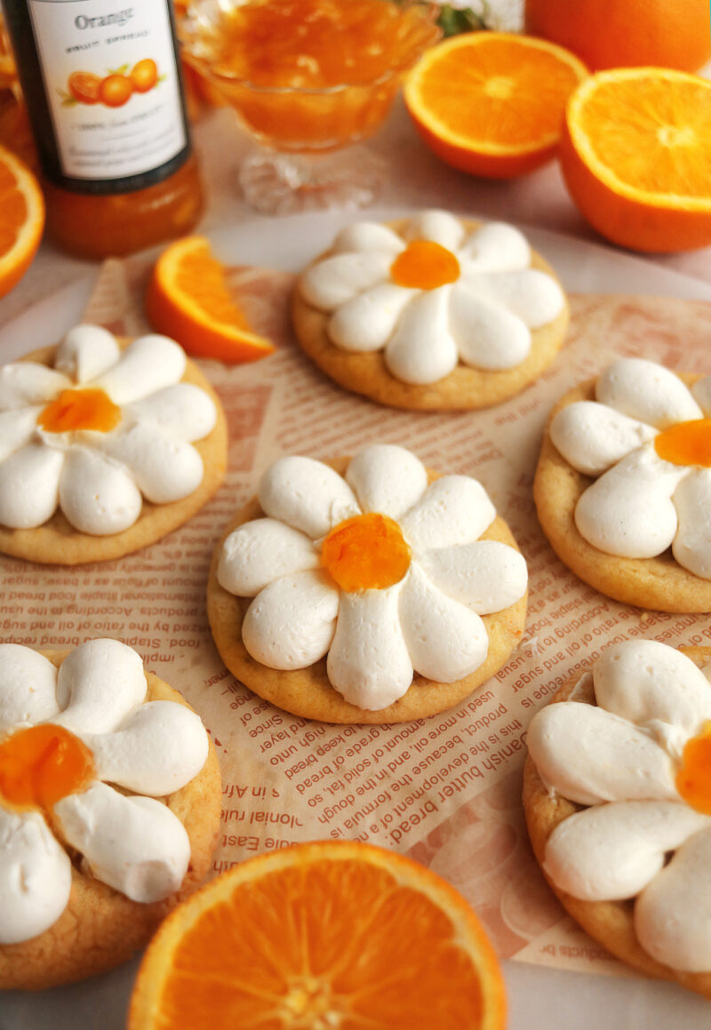 Vegan Orange Flower Cookies
