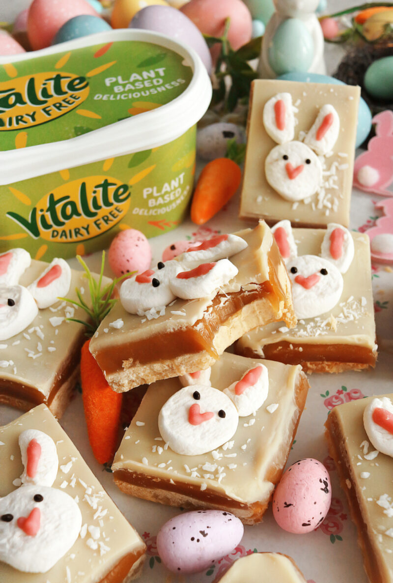 Vegan Easter Bunny Millionaires Shortbread