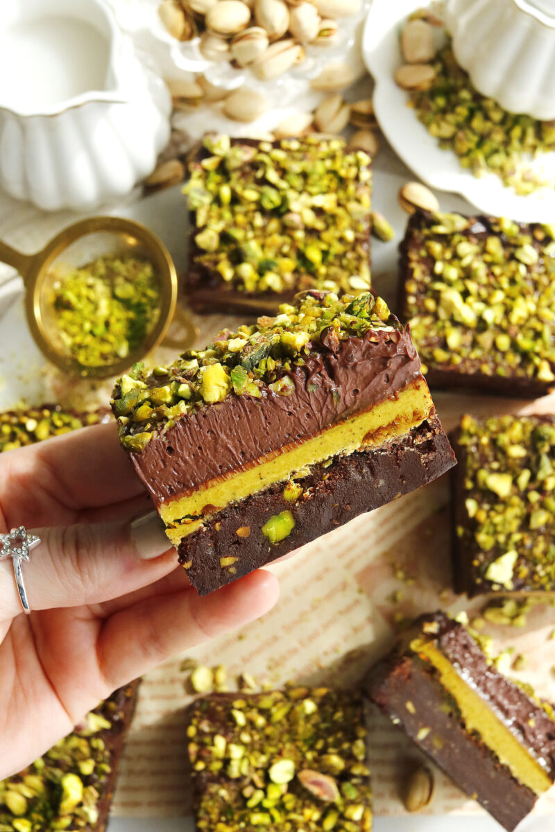 Vegan Pistachio Cream Brownies