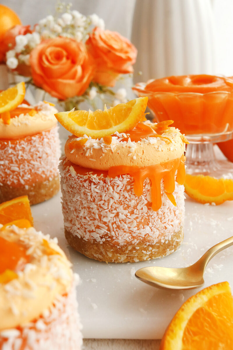 Mini No-Bake Orange Cheesecakes