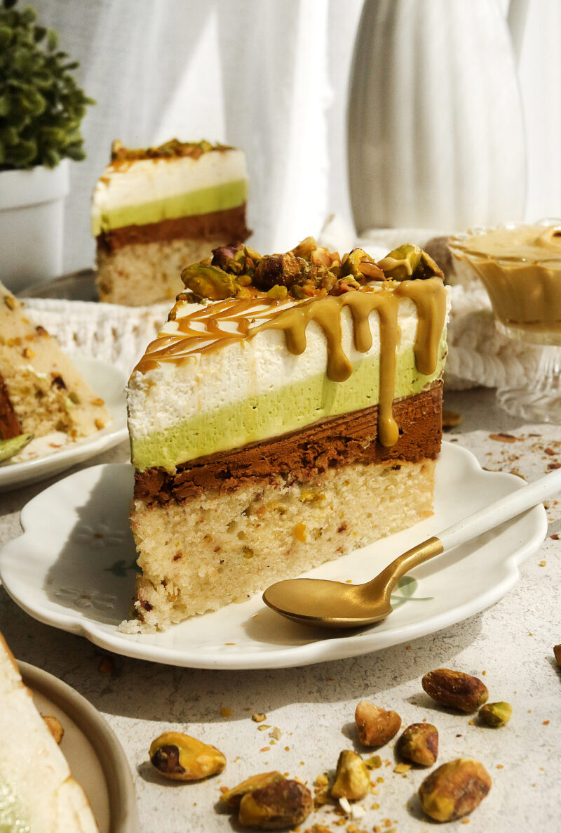 Vegan Pistachio Mousse Cake