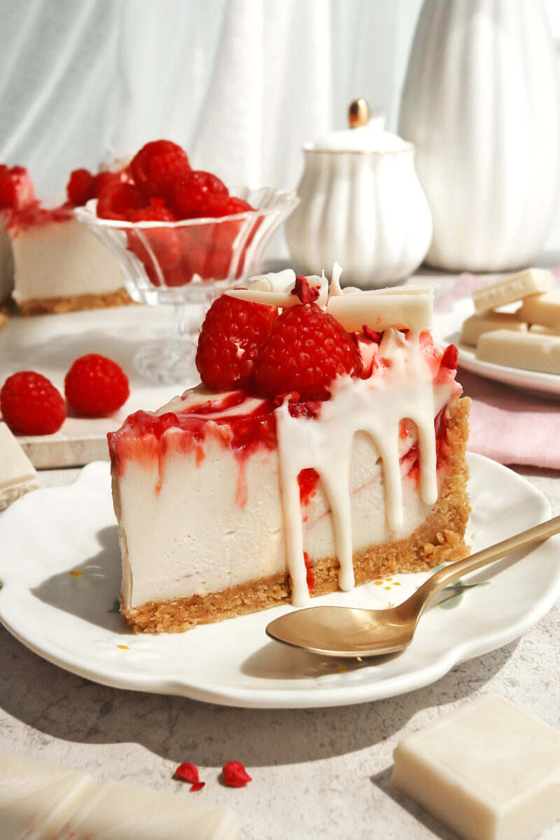 No-Bake White Chocolate Raspberry Cheesecake