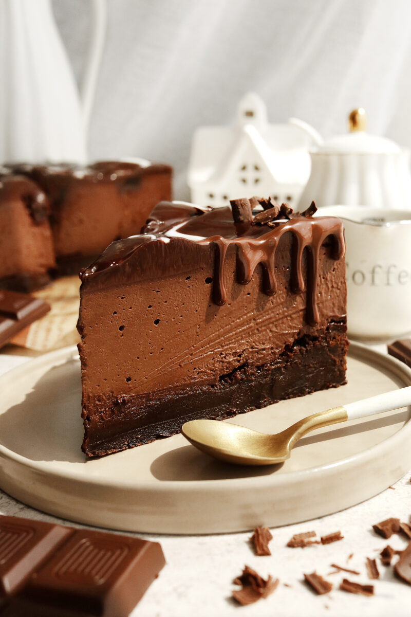 Vegan Brownie Bottom Cheesecake