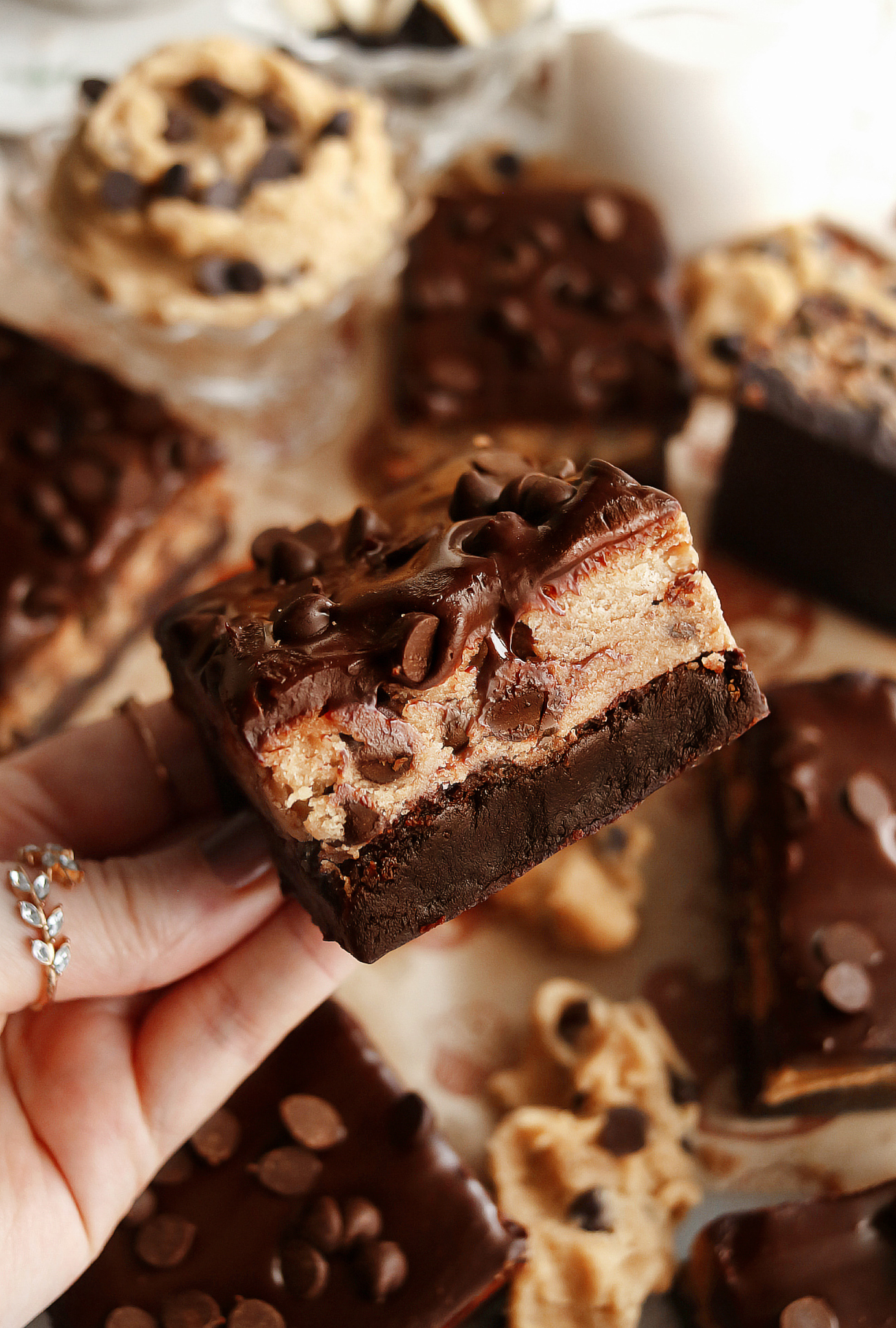 Vegan Cookie Dough Brownies