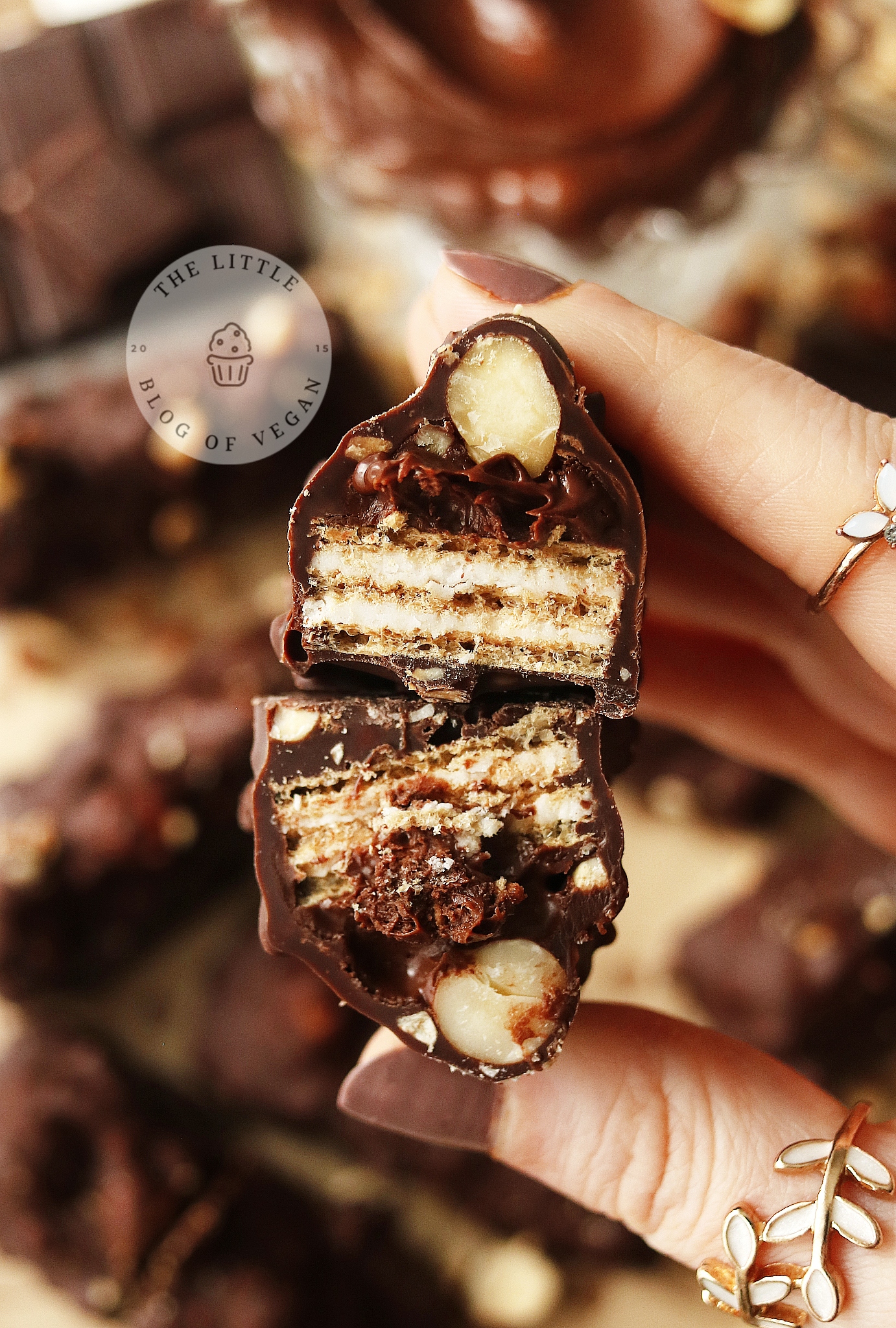Fererro Rocher Inspired Vegan Ferrero Rocher Bars - The Little Blog Of Vegan