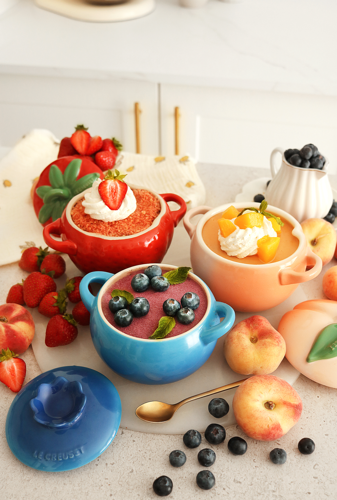 Mini No-Bake Fruit Cheesecakes