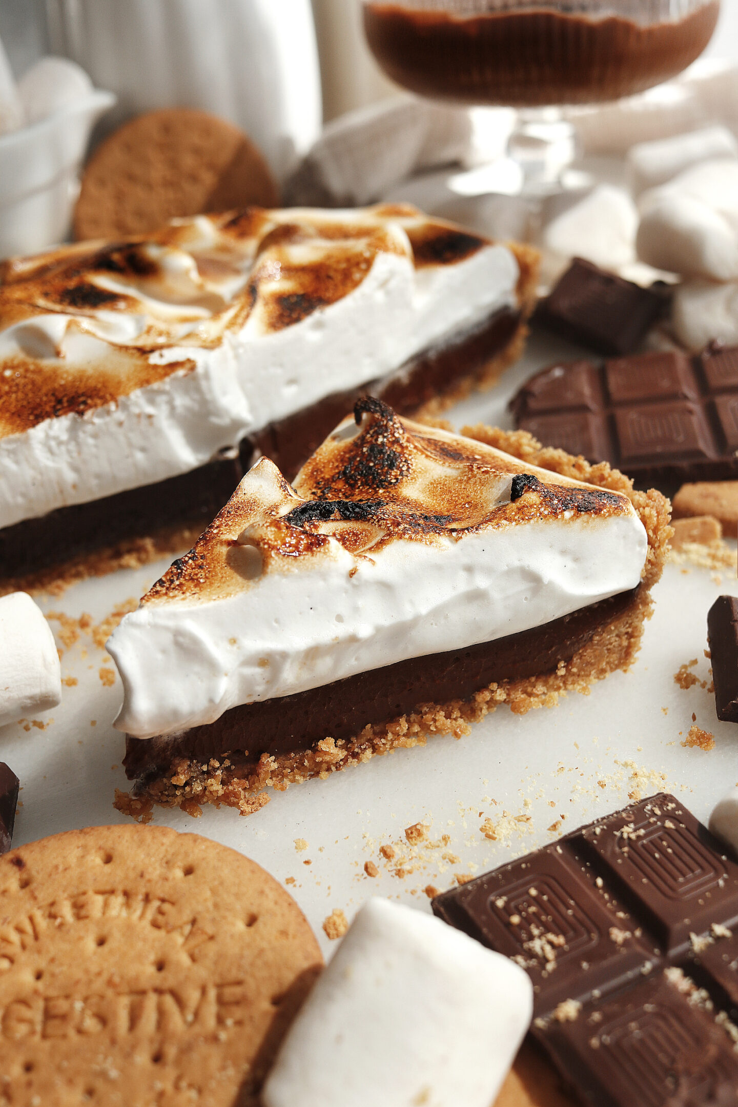 Vegan S'mores Chocolate Pie