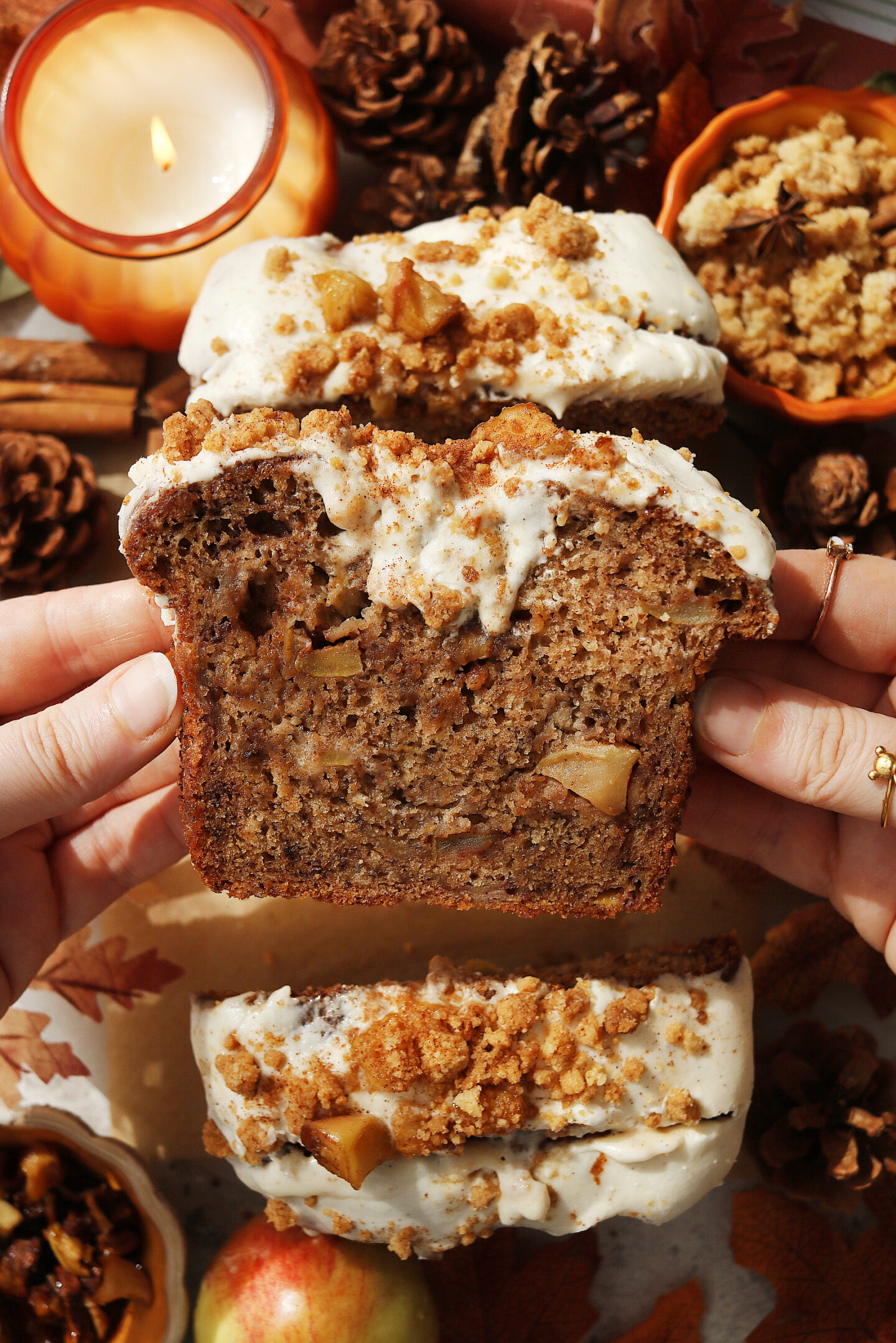 Vegan Apple Crumble Loaf Cake
